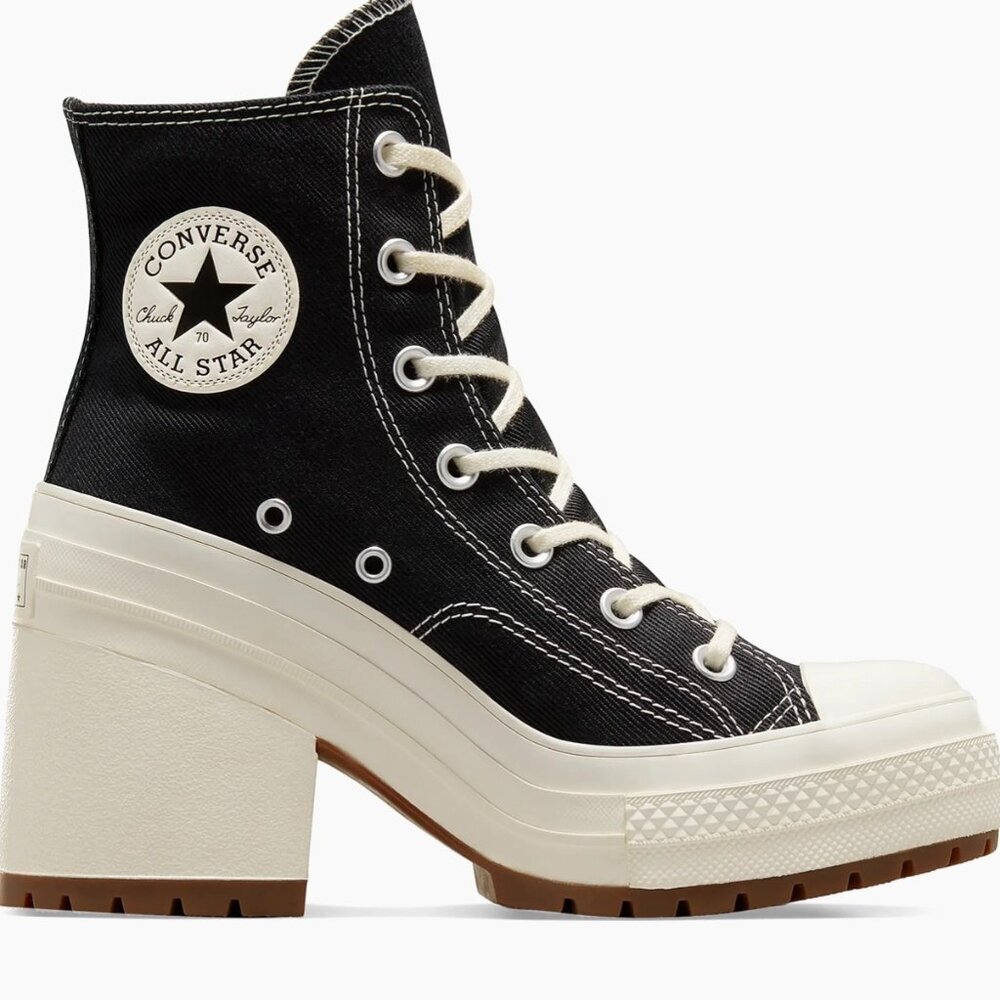 Converse Chuck 70 De Luxe Heel Black Men Unisex Platform High-Heels A05347C